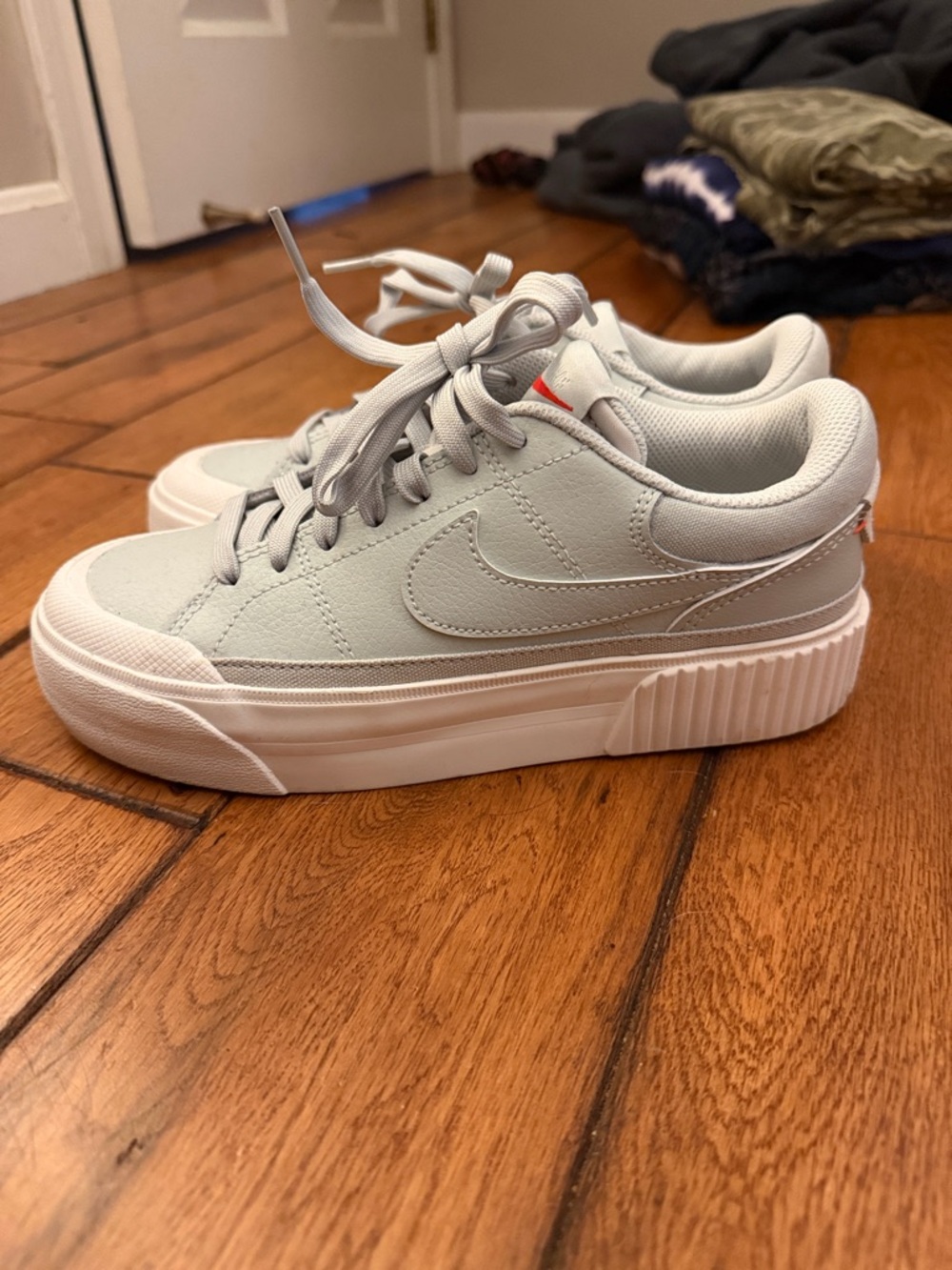 Nike Women's Platform Sneakers in Light Green and White